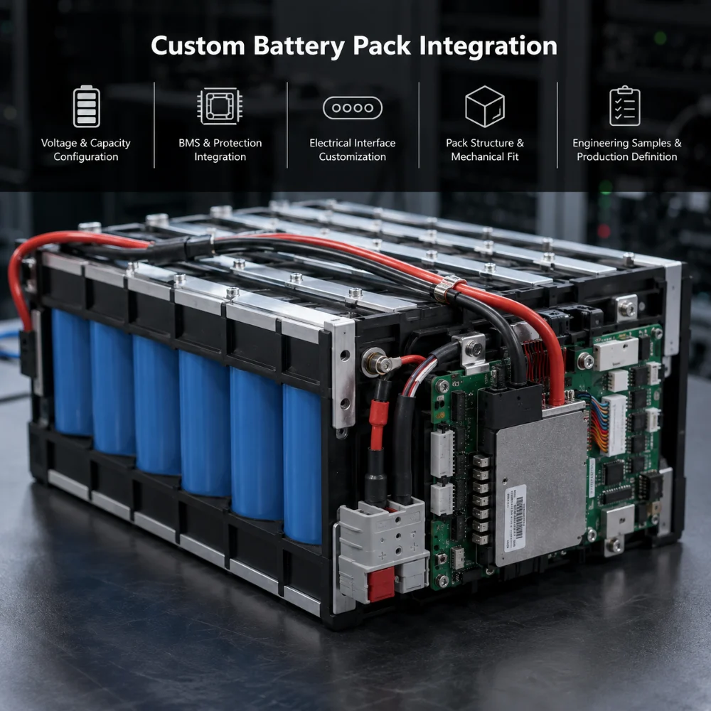 Custom LiFePO₄ cells Battery Pack Integration WH 1000x1000px